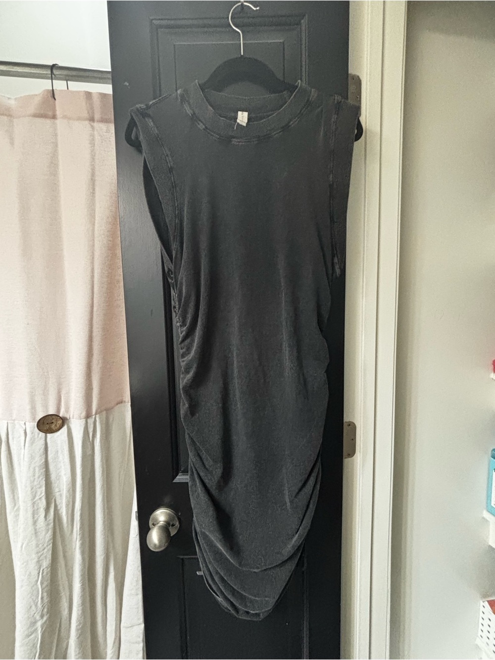 Sleeveless Heathered Black bodycon dress